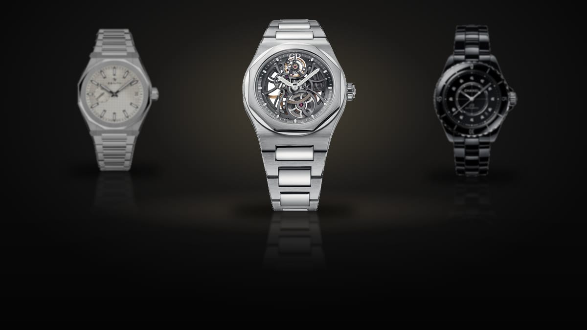 Girard-Perregaux Laureato Skeleton, Zenith Defy Skyline, CHANEL J12