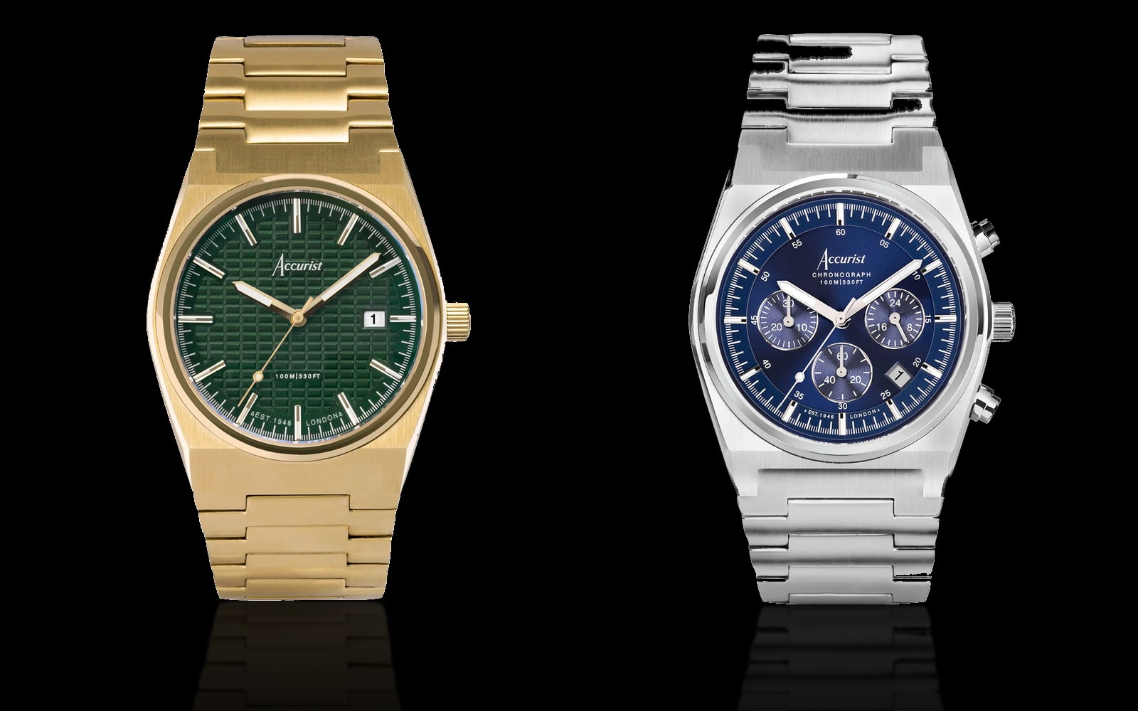 Accurist Origin Stainless Steel Green Dial and Accurist Origin Chrono Blue Dial
