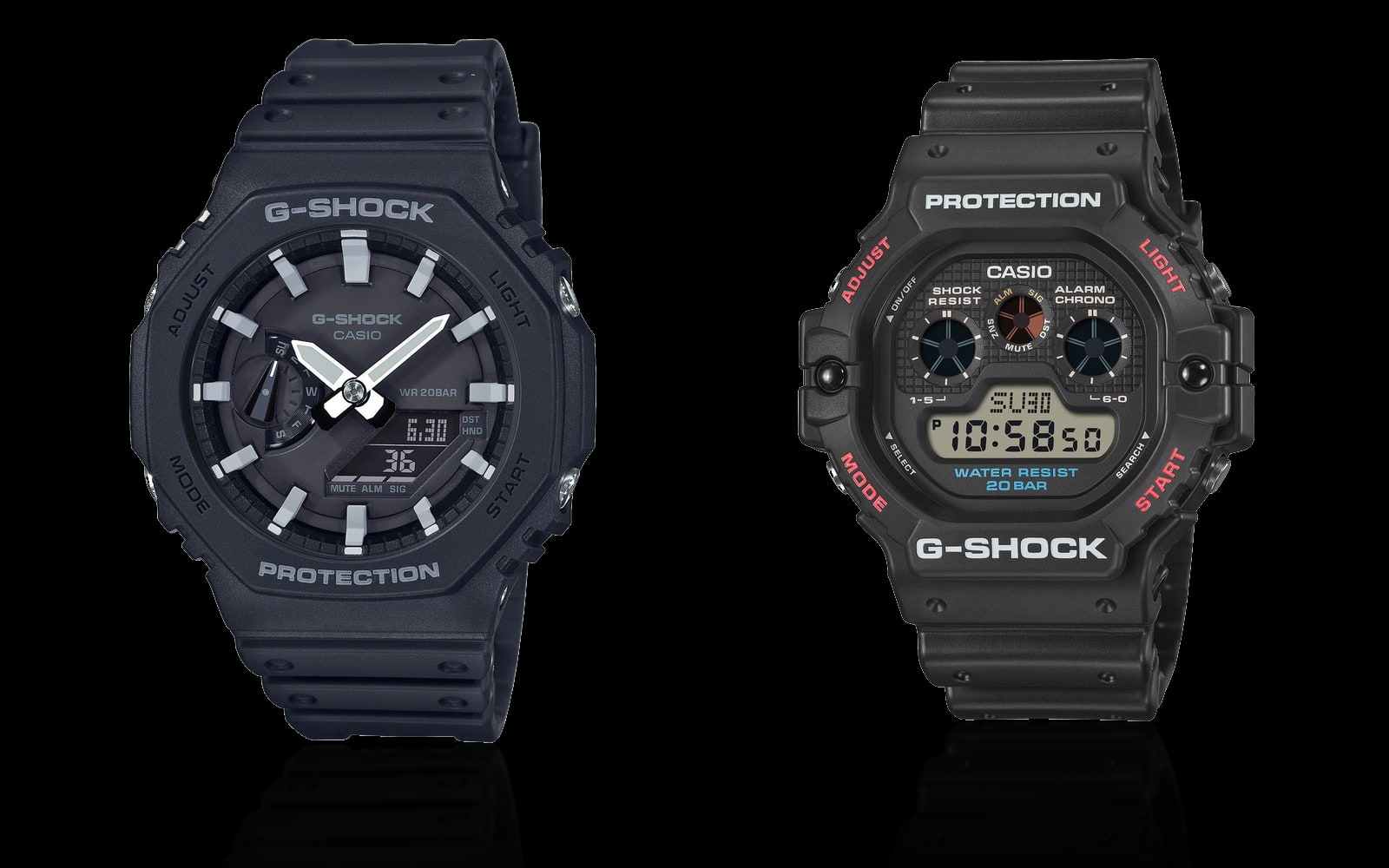 Casio G-SHOCK Carbon Core Octagon Series and Casio G-Shock DW-5900