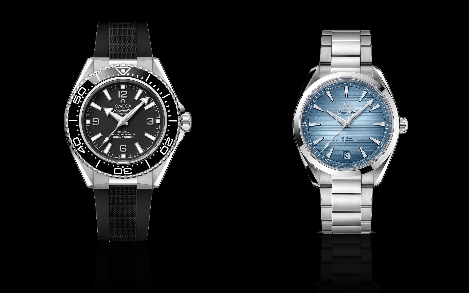 Omega Seamaster Planet Ocean 600M and Omega Seamaster Aqua Terra 150M Co-Axial Master Chronometer