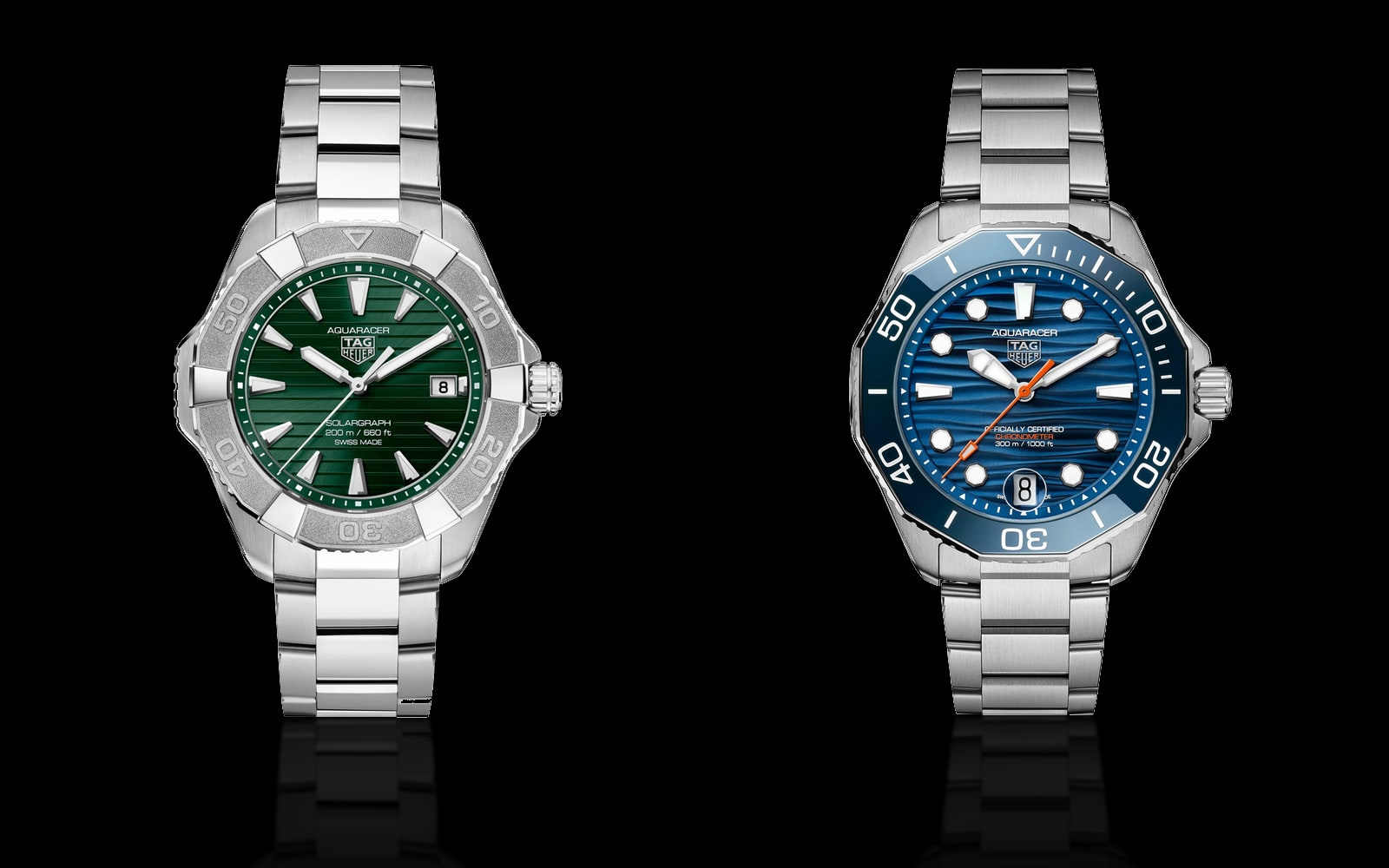 TAG Heuer Aquaracer Professional 200 Solargraph and TAG Heuer Aquaracer Professional 300 Date